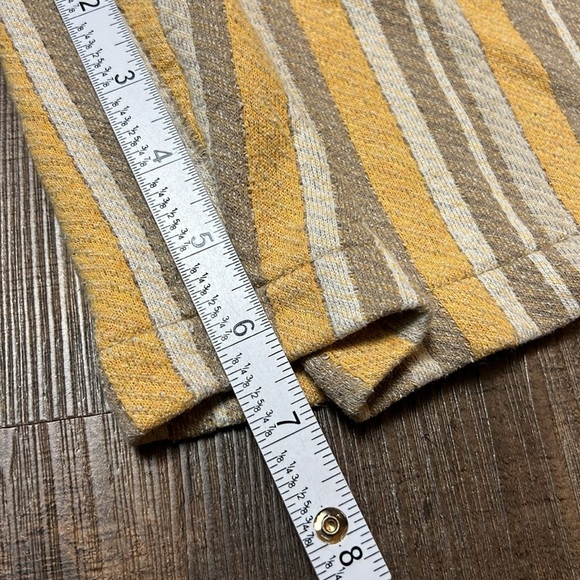 Zara Women’s Shorts Small pockets drawstring yellow gray stripe pull on elastic - Picture 9 of 9